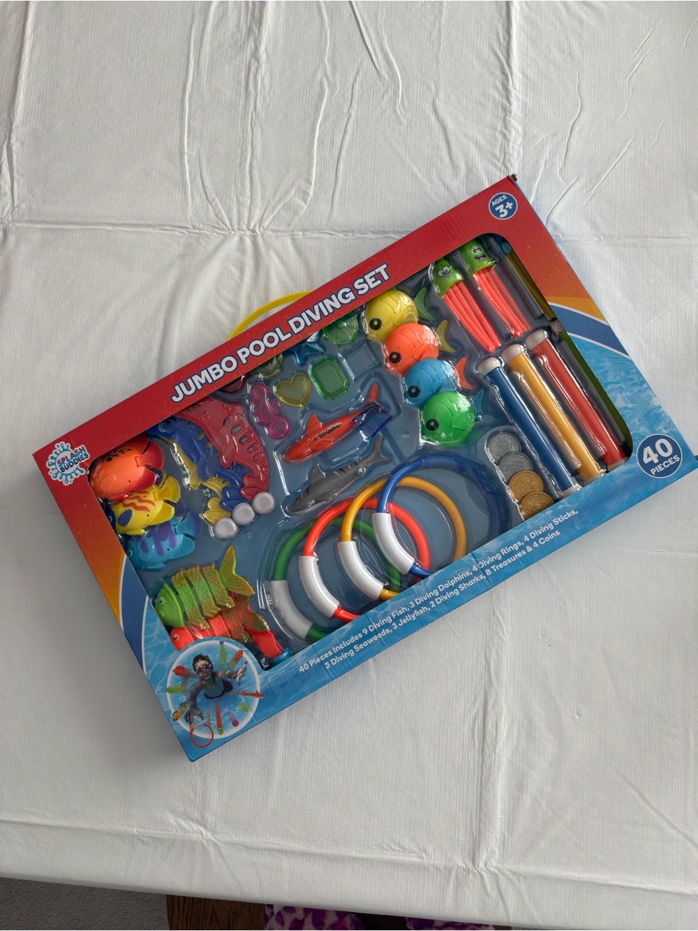 Kids Pool Diving Toy Set - Multicolor Rings & Sea Creatures